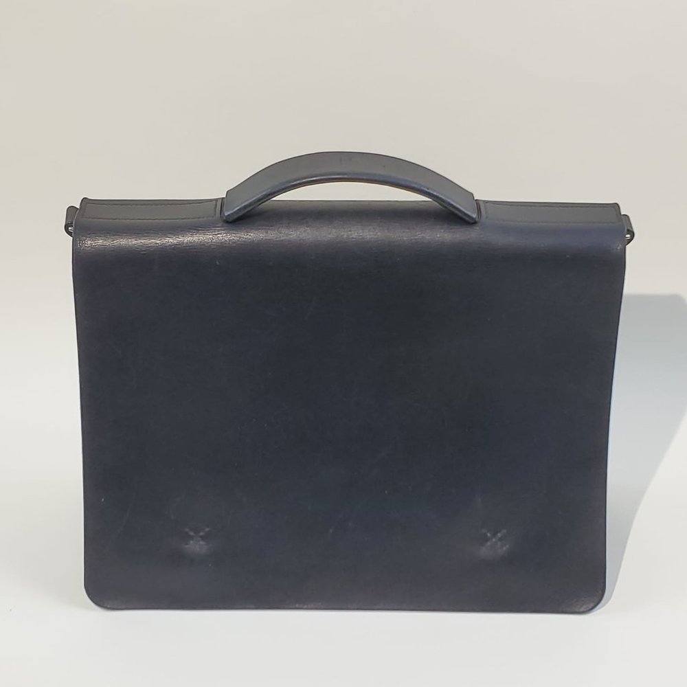 Large Handmade Messenger Bag, Full-Grain Leather, Minimal Laptop Bag, Black - Cl